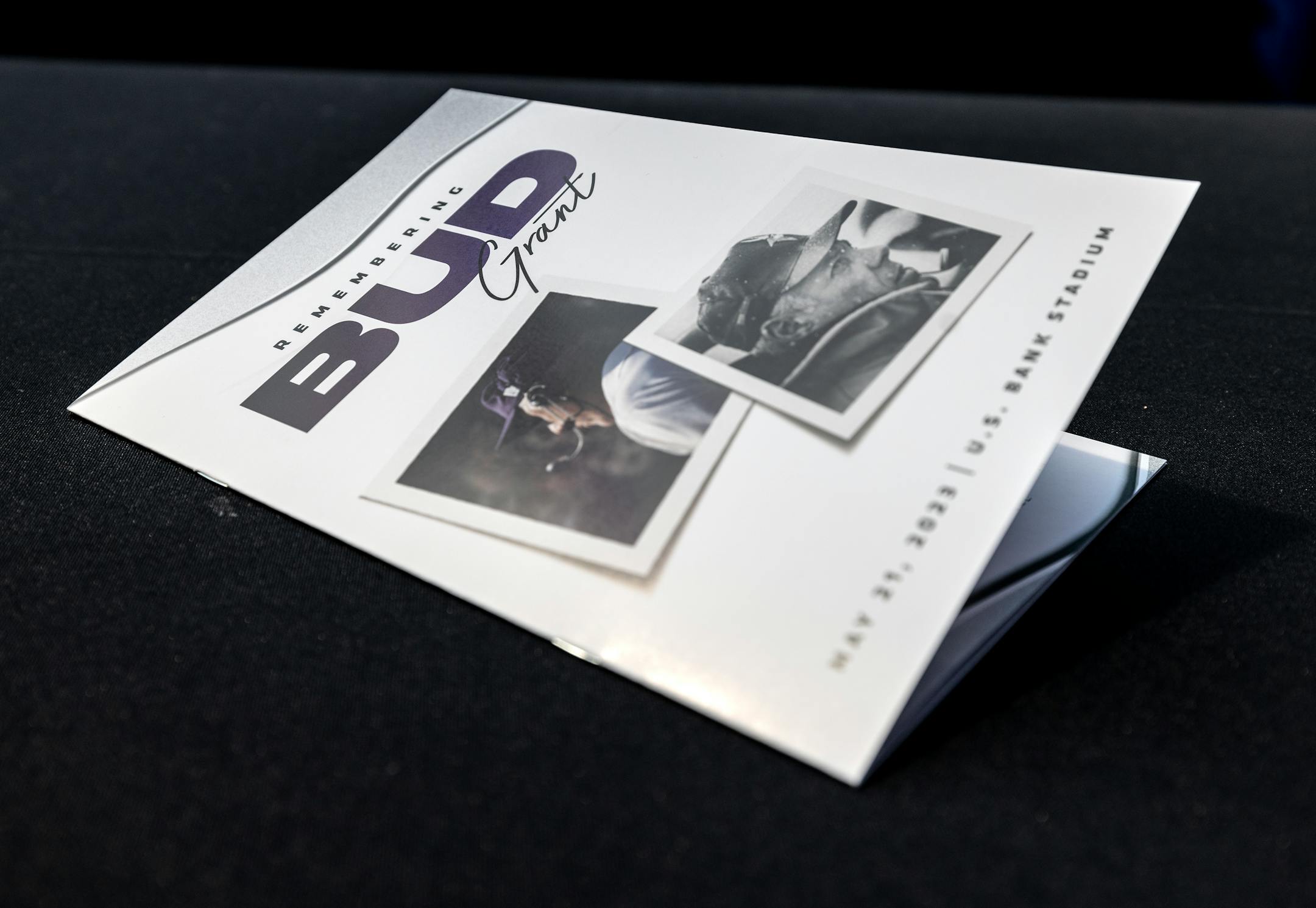 A program during a public celebration of for Minnesota Vikings coach Bud Grant.