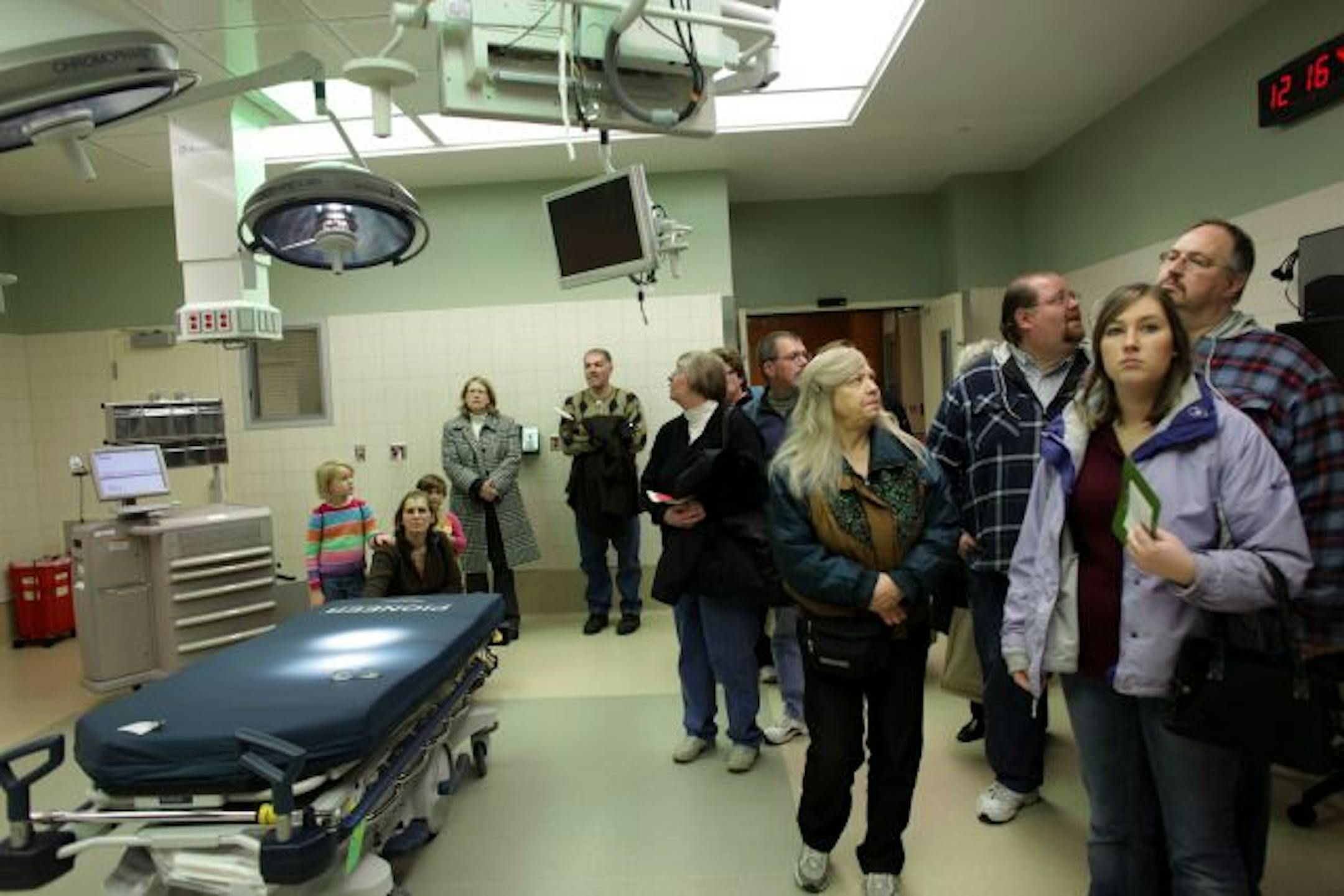 Tours go through one of the operating rooms during the open house at Maple Grove Hospital.