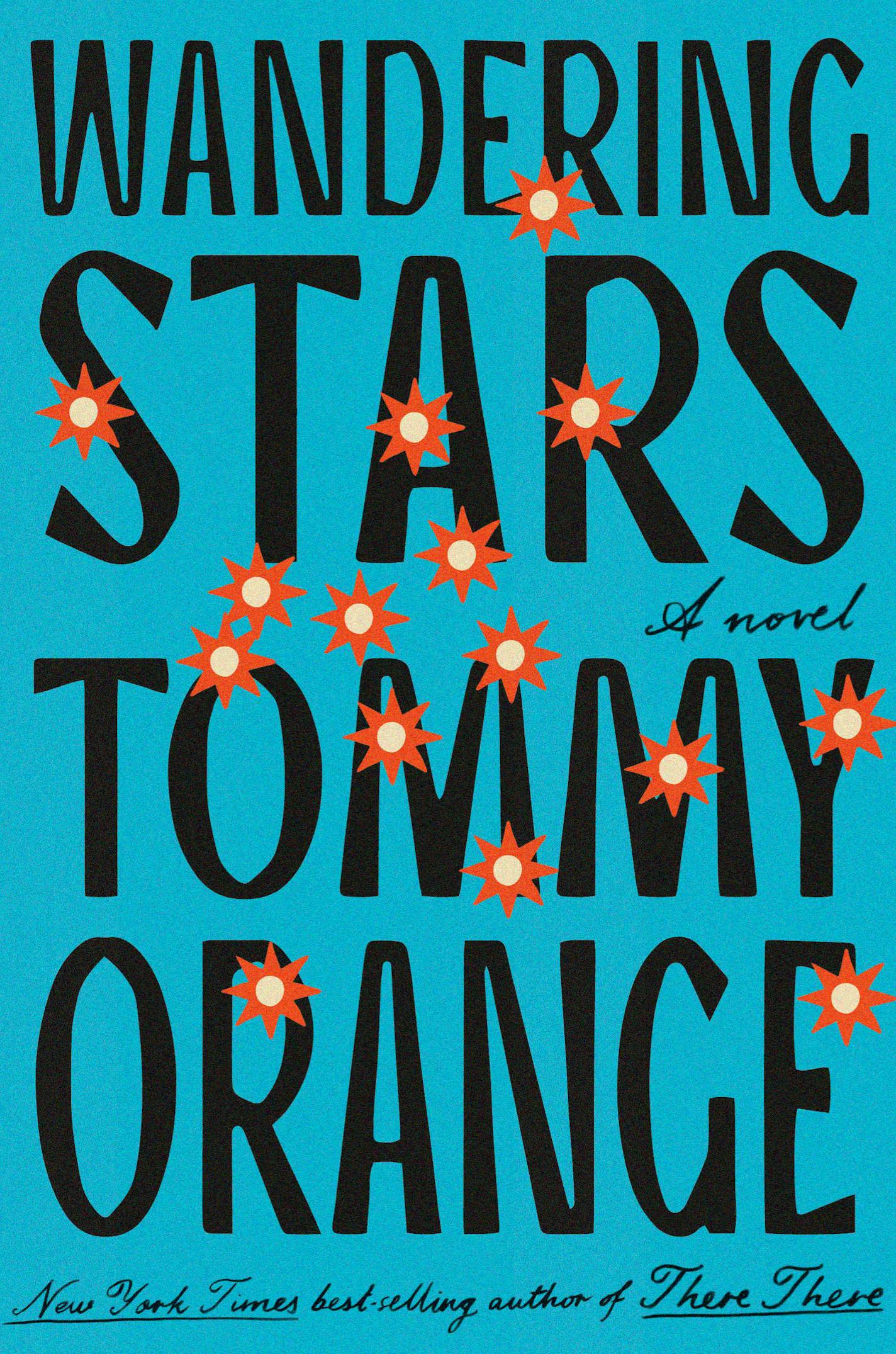 turquoise cover of novel "Wandering Stars"