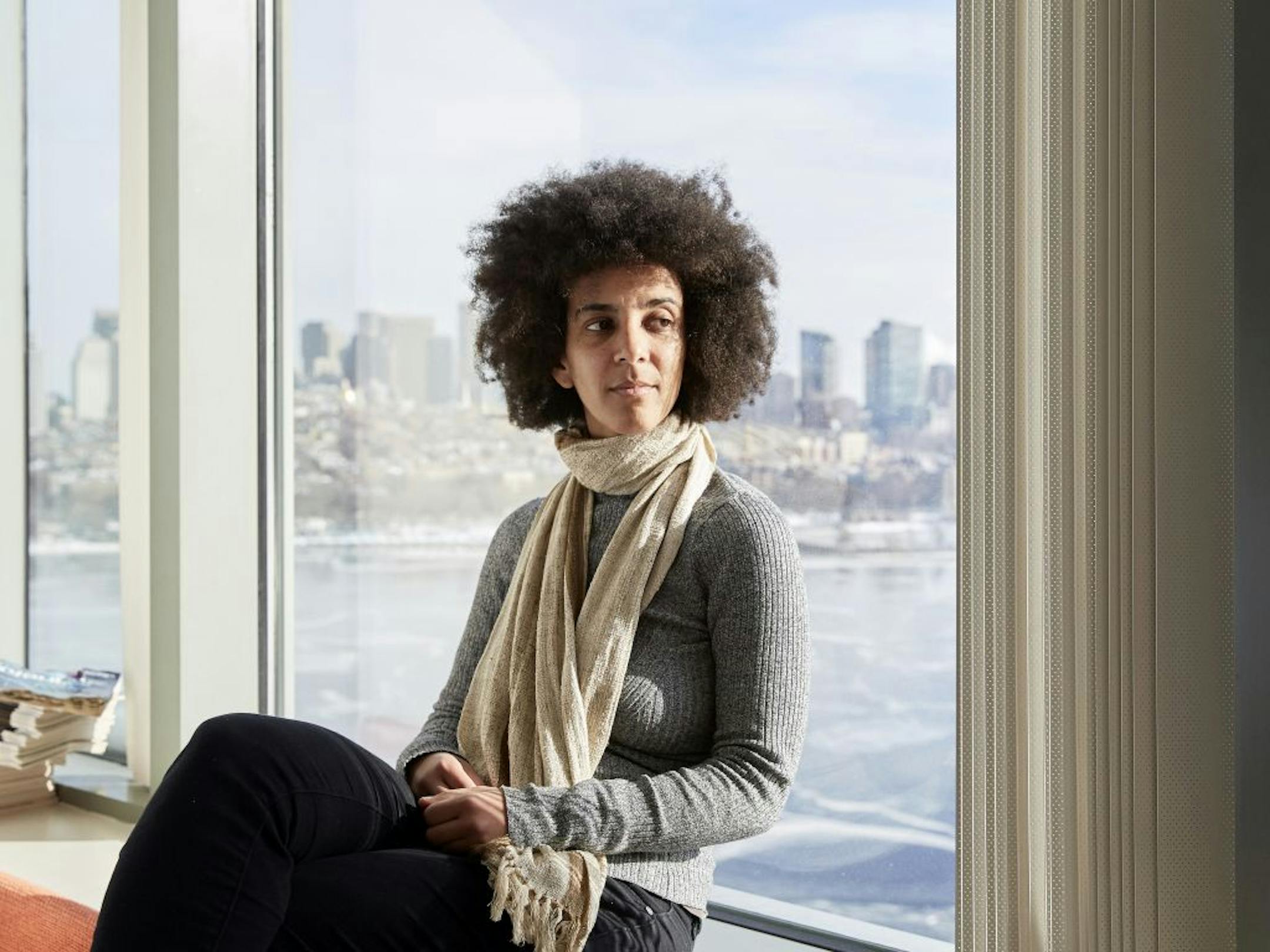 FILE — Timnit Gebru, a respected researcher at Google, in Boston, Dec. 29, 2017. Gebru said she was fired by the company after criticizing its approach to minority hiring and the biases built into today's artificial intelligence systems.