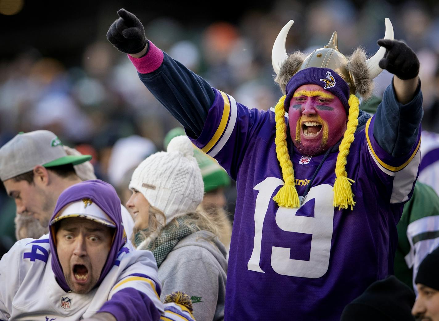 Minnesota Vikings fans cheered in the fourth quarter.