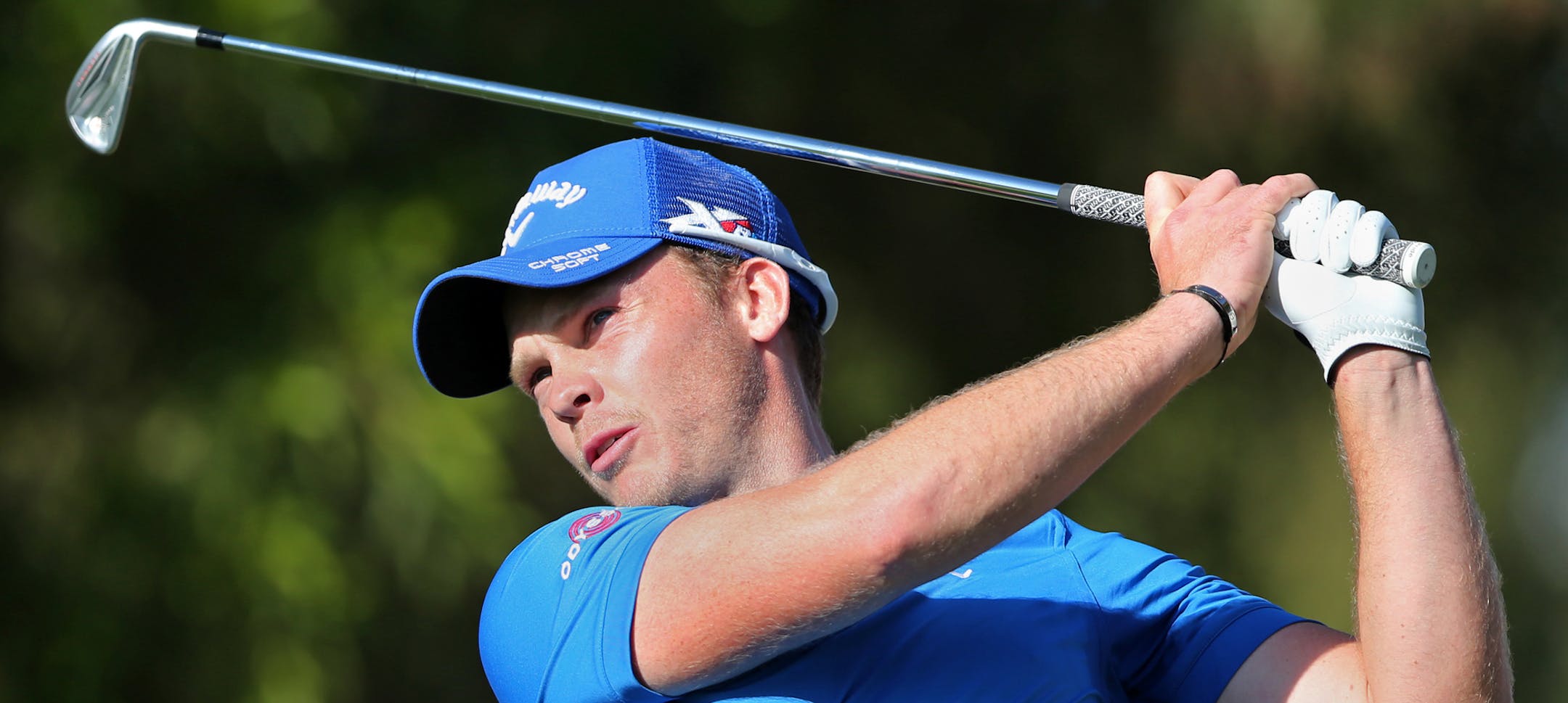 Danny Willett of England tees off on the 15th hole during final round of the Dubai Desert Classic golf tournament in Dubai, United Arab Emirates, Sunday, Feb. 7, 2016. (AP Photo/Kamran Jebreili) ORG XMIT: XKJ108