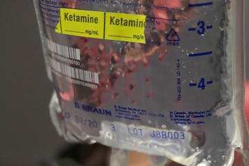 Ketamine may be administered by IV bag.