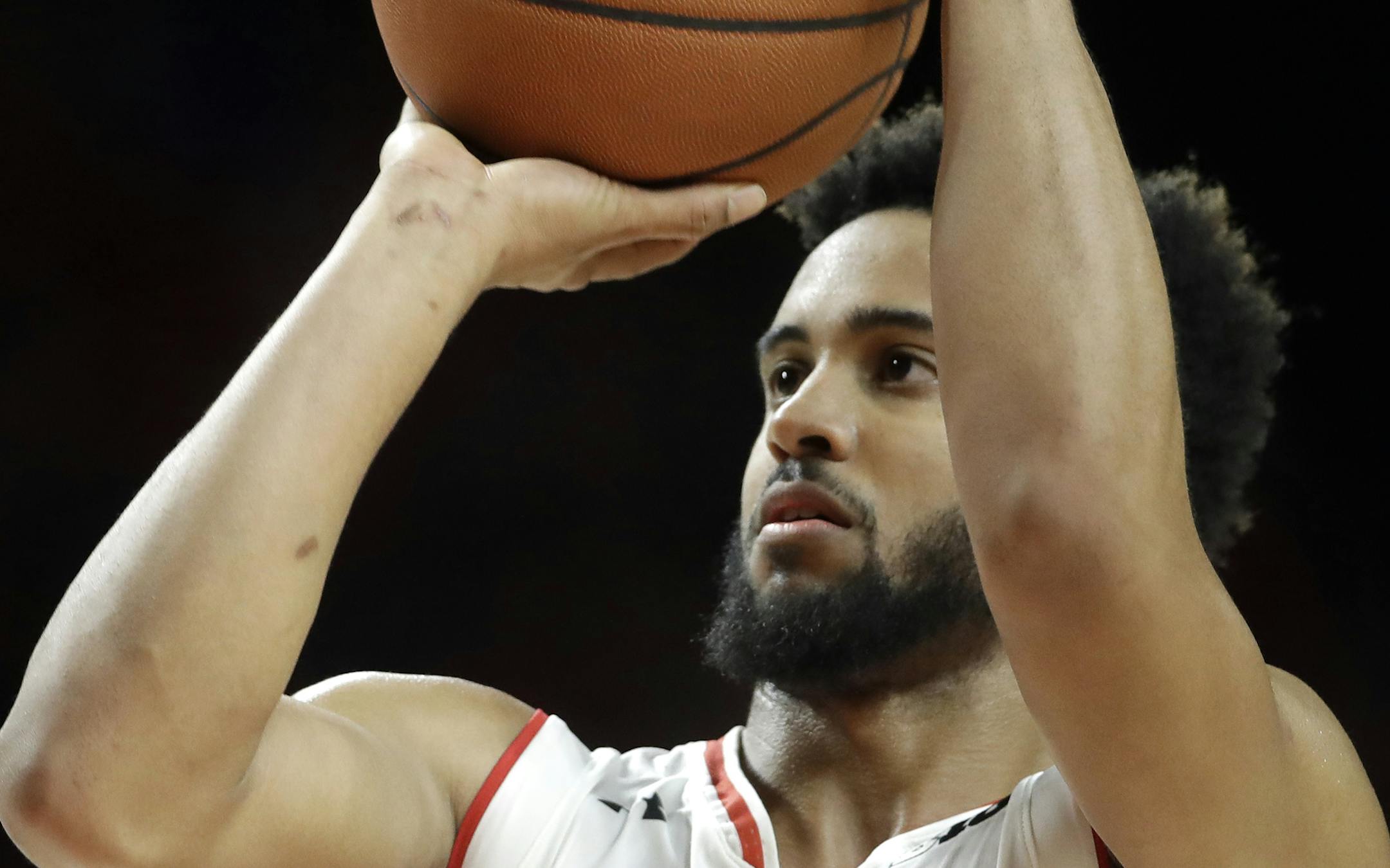 Maryland guard Melo Trimble shoots a free throw in the second half of an NCAA college basketball game against Rutgers, Tuesday, Jan. 24, 2017, in College Park, Md. (AP Photo/Patrick Semansky)