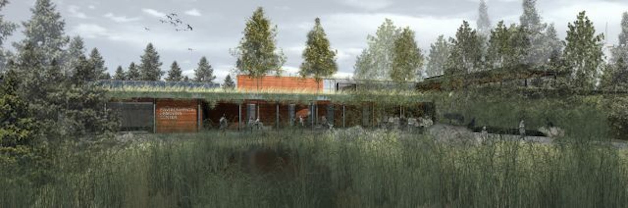 Artist rendering, lower south entrance, Minnesota Zoo.