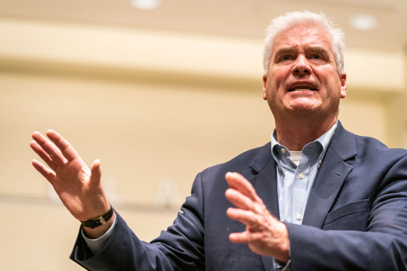 U.S. Rep. Tom Emmer (R-Minn) held a town hall meeting at Blaine City Hall.