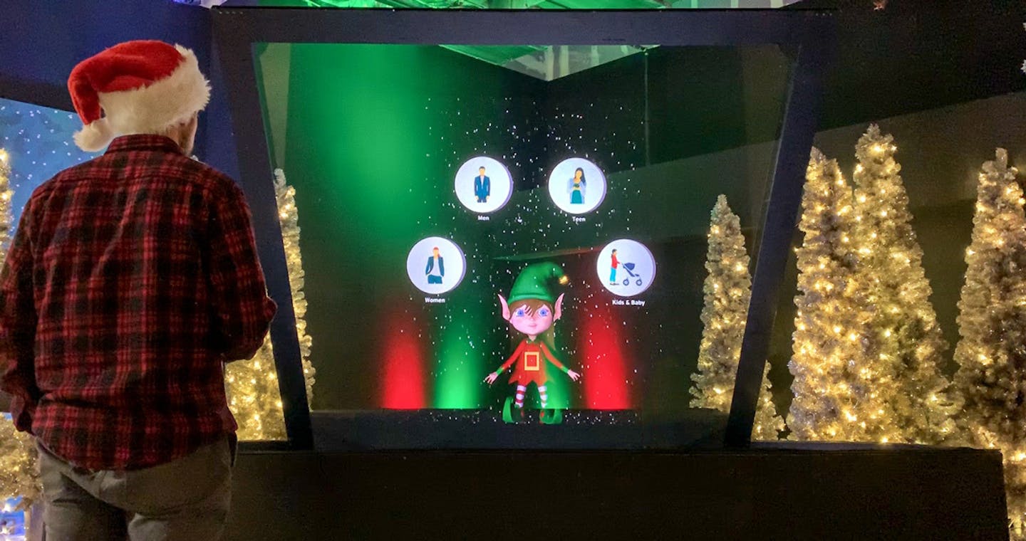 Mall of America shoppers can ask Ellie the "shopping hologram concierge" questions about where to find items they want to buy. (Photo provided by Vntana)