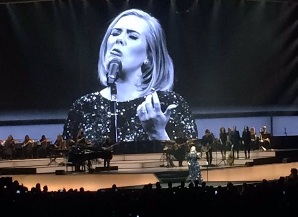 Adele performed at the Xcel Energy Center on Tuesday evening.
