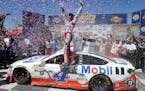 Kevin Harvick celebrated after winning the NASCAR Sprint Cup Series race Sunday in Sonoma, Calif.