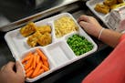 Healthy lunches served at Dowling Urban Environmental Learning Center, a K-5 environmental magnet school in the Minneapolis.