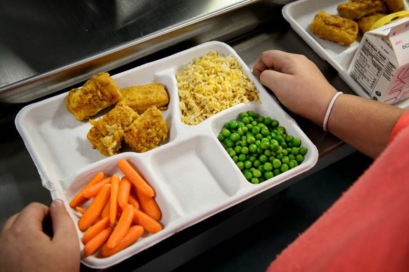 Healthy lunches served at Dowling Urban Environmental Learning Center, a K-5 environmental magnet school in the Minneapolis.