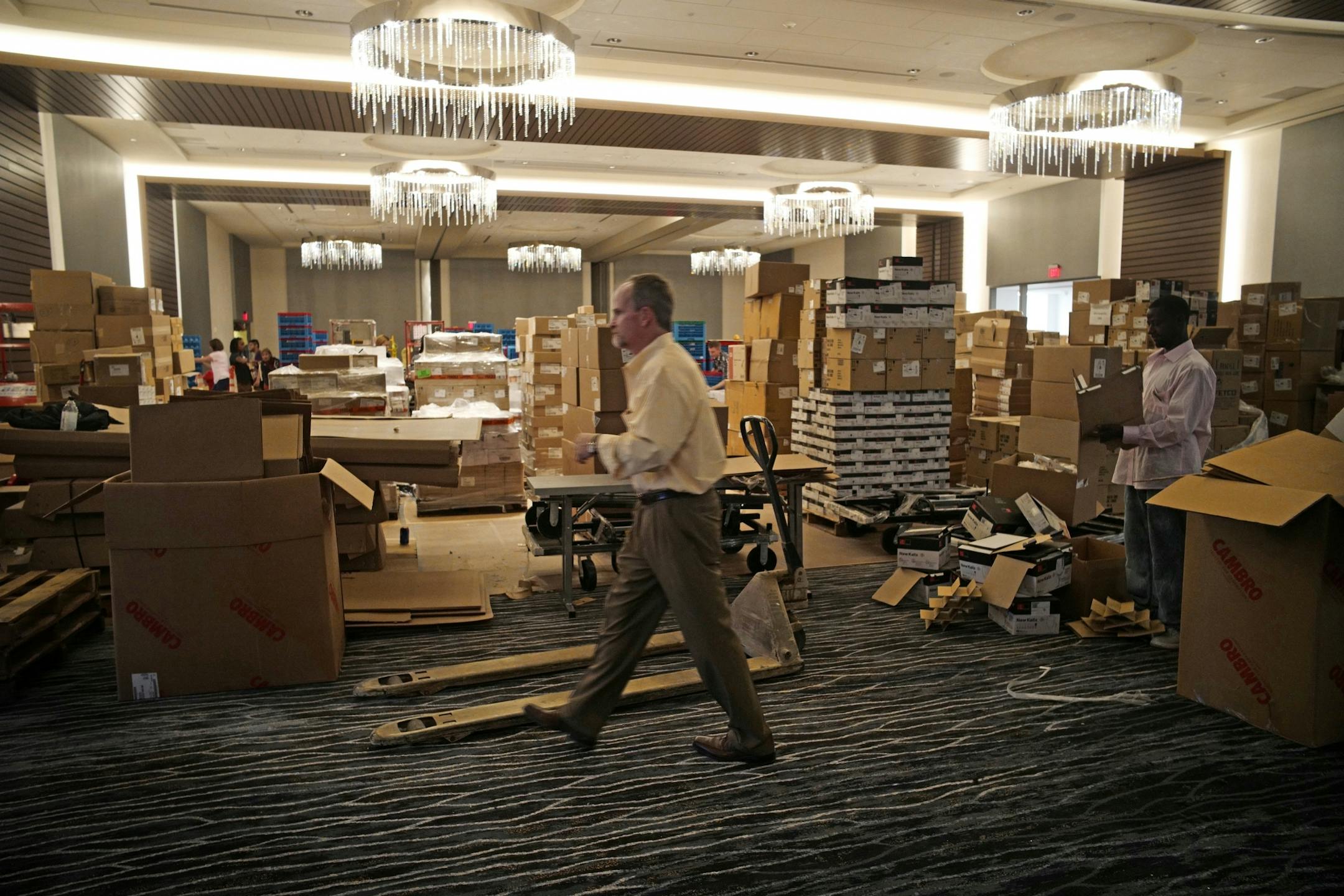 This is the grand ballroom which can accommodate 800 people. The InterContinental MSP International Airport Hotel, the first hotel in history to be connected to MSP International Airport, is finally about to open..