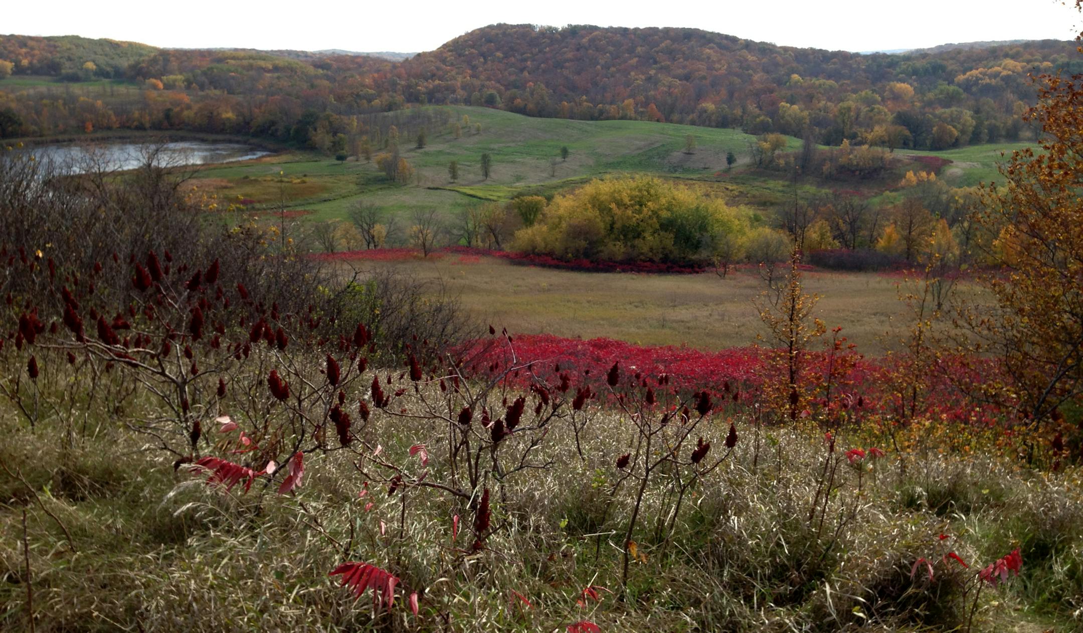 Hallaway (CORRECT SPELLING) Hill offers panoramic views of the changing colors and many lakes ] Gail Rosenblum
