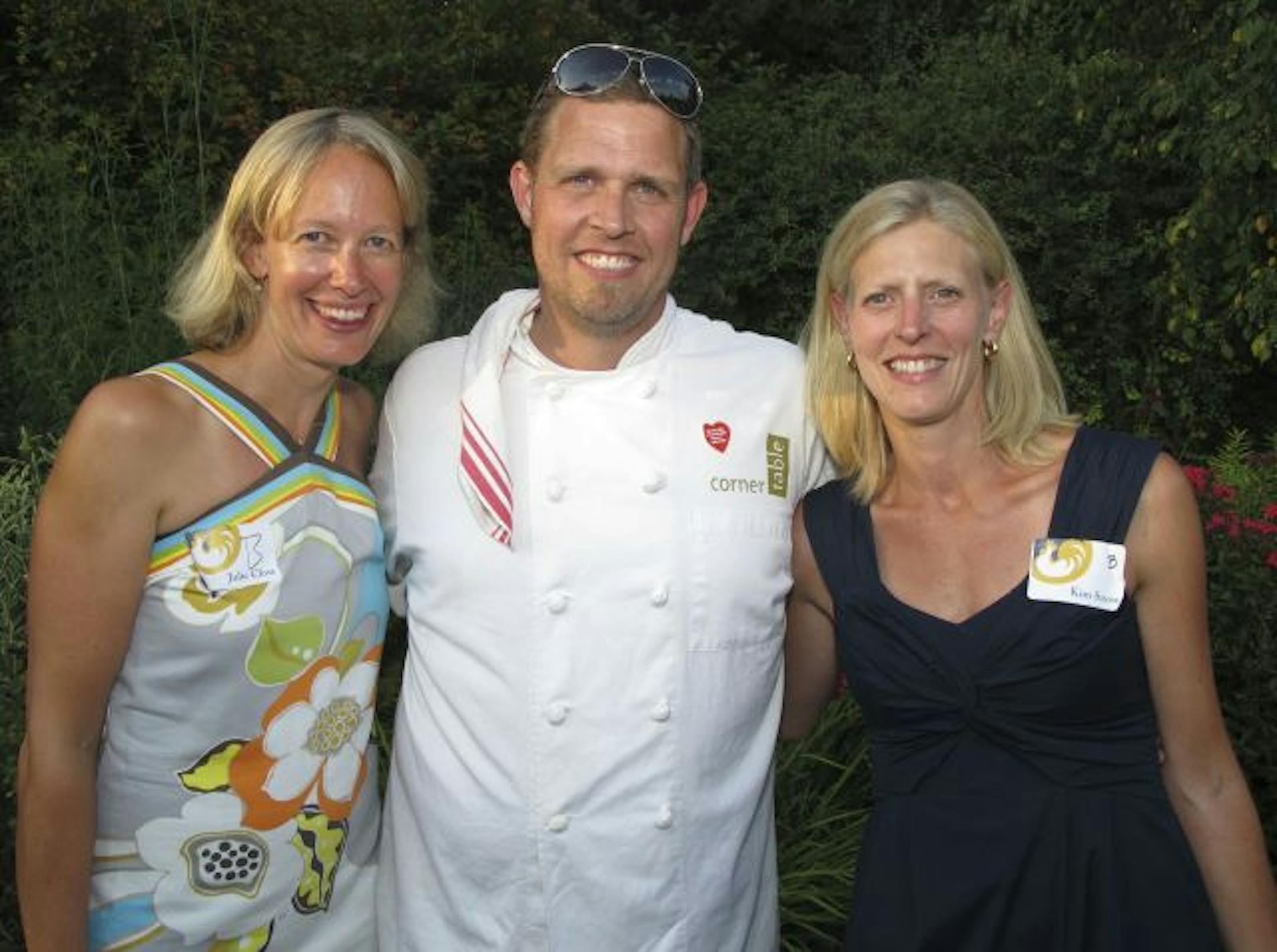 Chef Scott Pampuch (center) of Corner Table and event chairs Julie Close and Kim Snow.