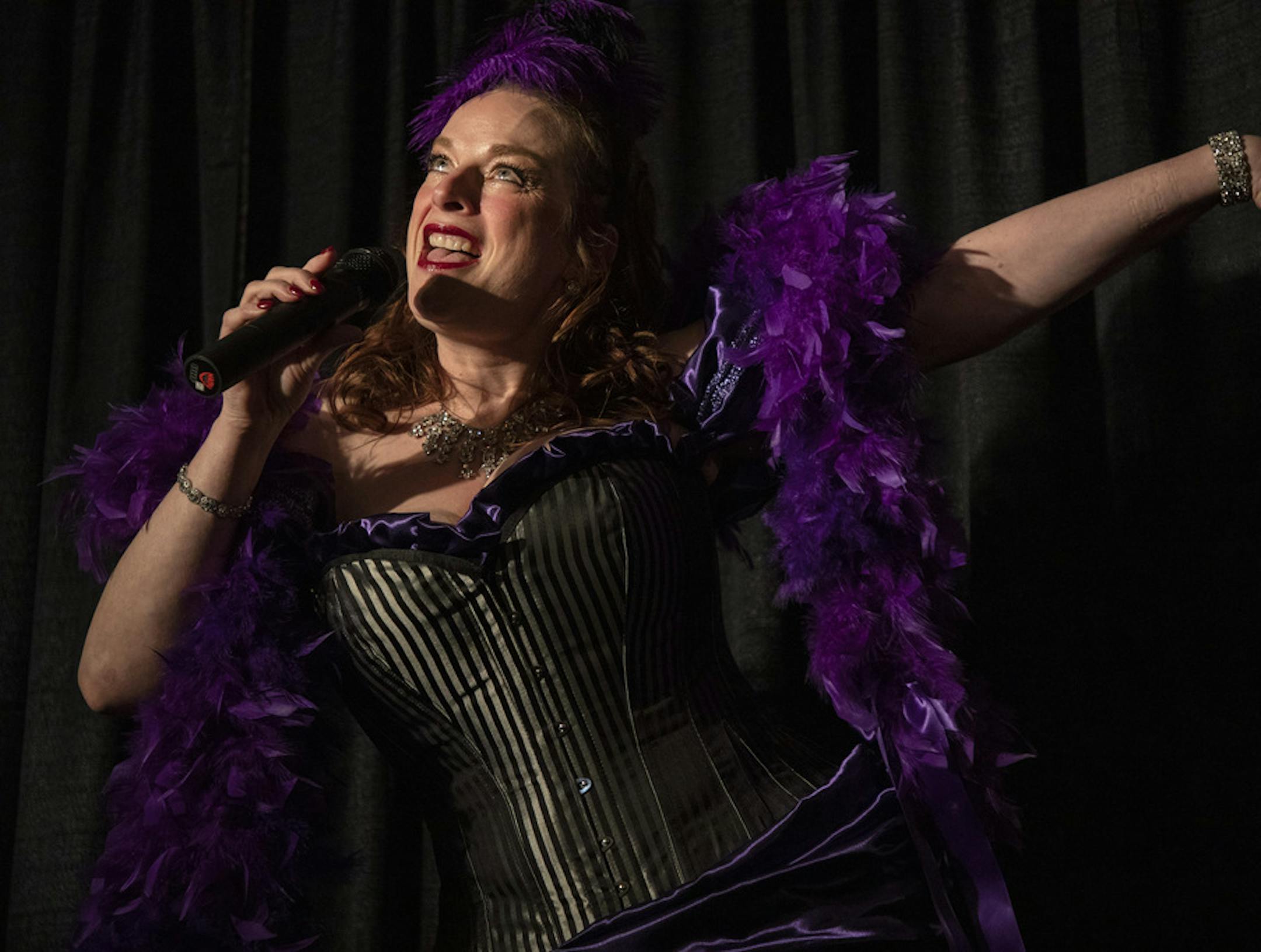 Shelly Pabst of South St. Paul performed during Klondike Kate 2020 Contest at the enVision Hotel, South St. Paul. Pabst won Klondike Kate 2020. ] CARLOS GONZALEZ • cgonzalez@startribune.com – St. Paul, MN – January 9, 2020, Klondike Kate 2020 will be at a brand new venue: enVision Hotel, South St. Paul!