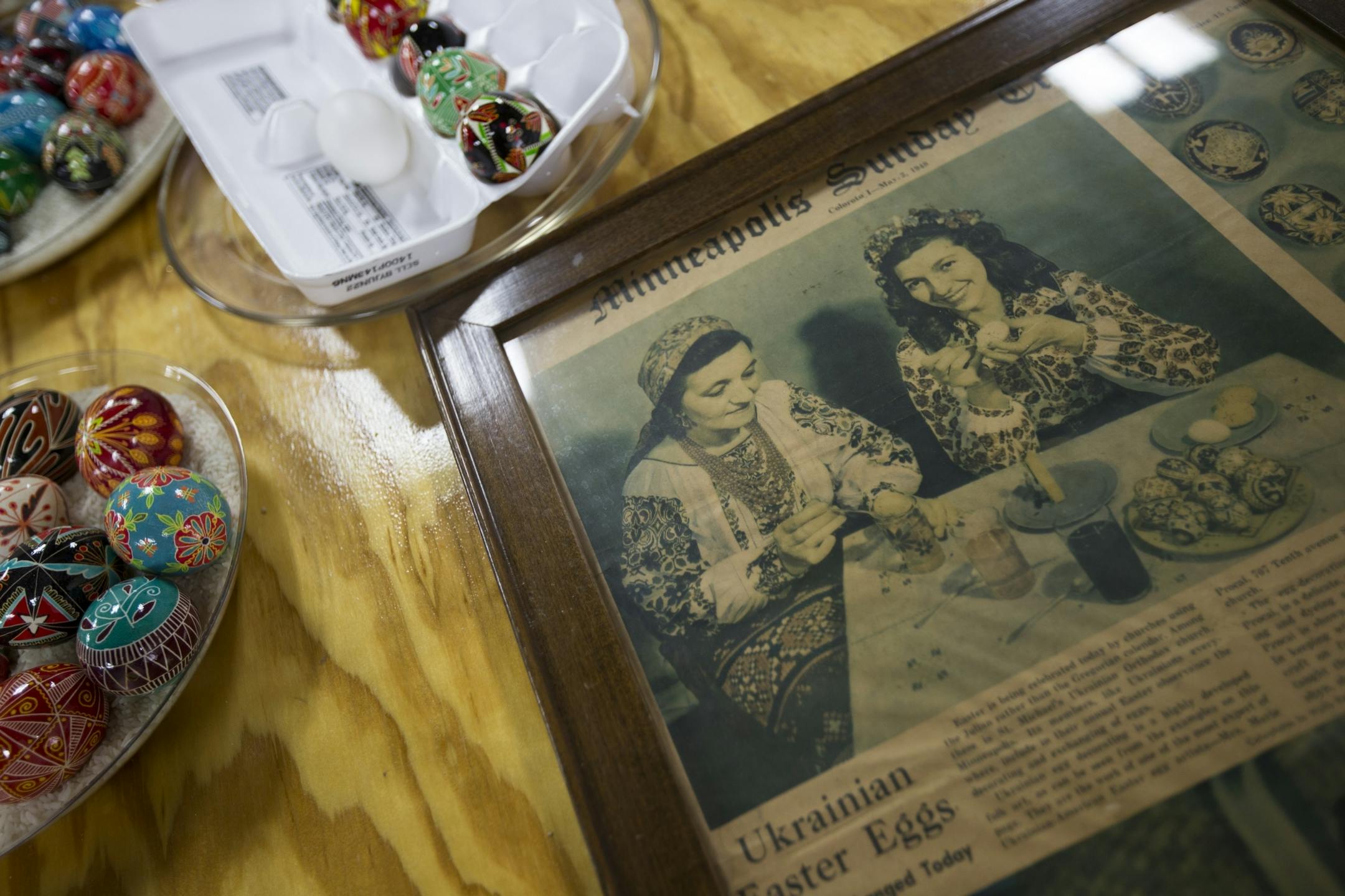 A photograph from the Minneapolis Tribune of Luba Perchyshyn, right, and her mother at The Ukrainian Gift Shopin Minneapolis, Minn., on Thursday, March 26, 2015.
