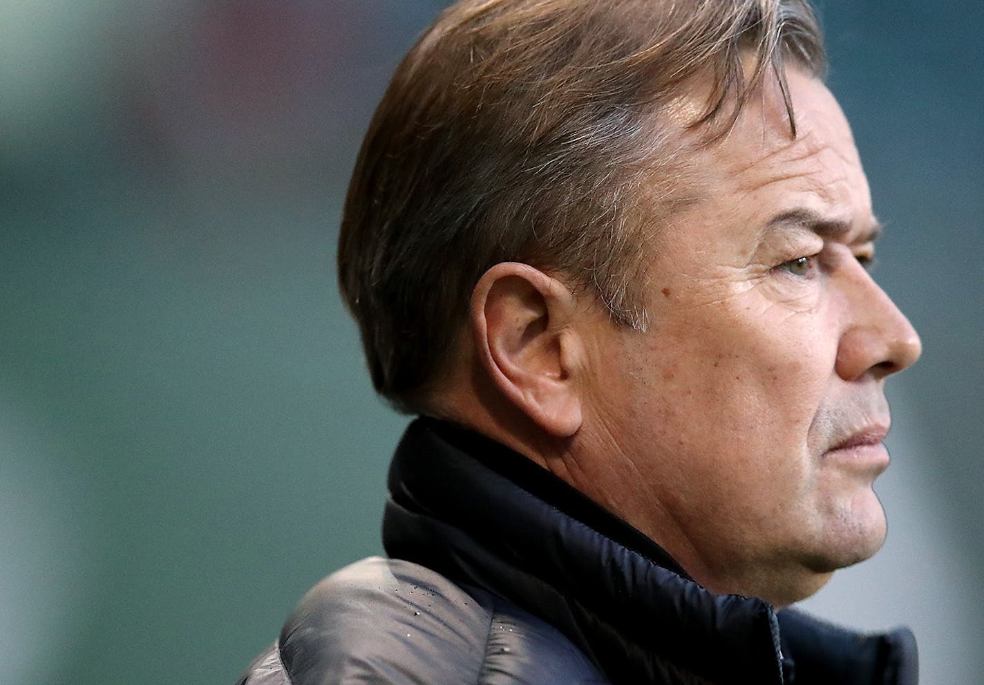 Minnesota United FC head coach Adrian Heath during one of the preseason games in Portland