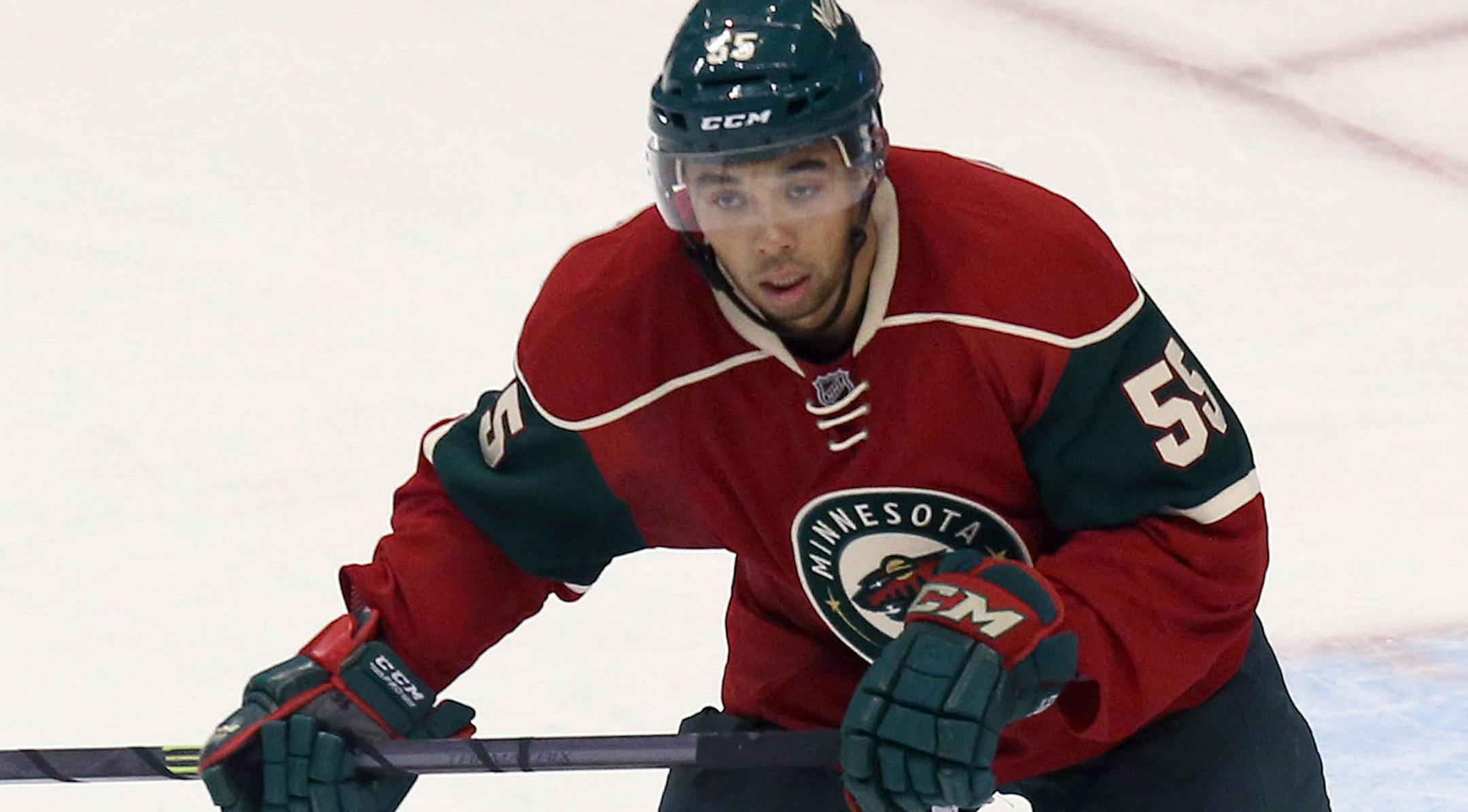 FOR FUTURE USE: Wild's Matt Dumba during their pre season game. ] (KYNDELL HARKNESS/STAR TRIBUNE) kyndell.harkness@startribune.com Wild vs Winnipeg during a pre season game at the Xcel Energy Center in St. Paul Min., Saturday, September 27, 2014. Wild won over the Jets 4-3.