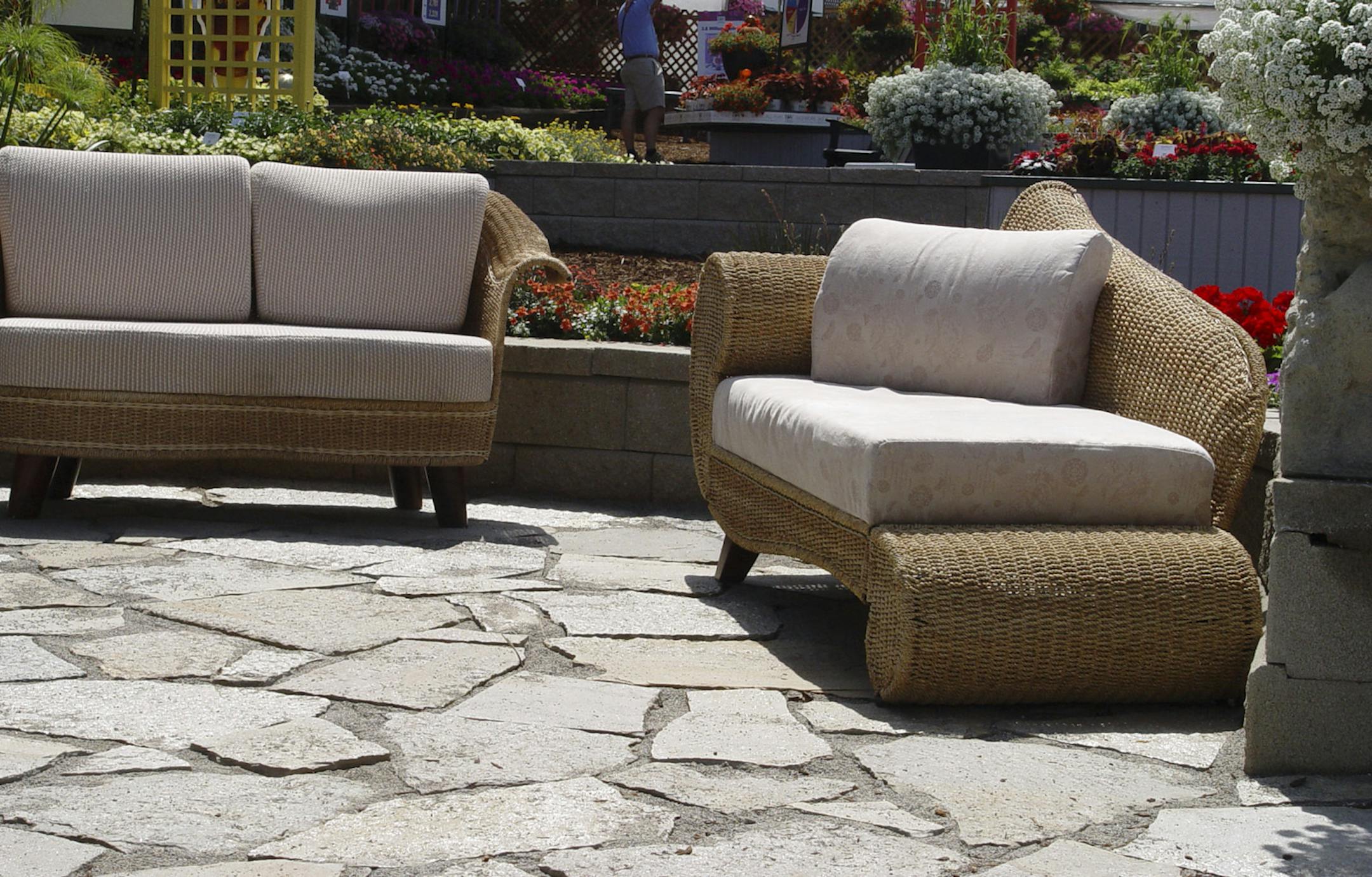 SH13D121YARDSMART April 15, 2013 -- This permeable flagstone patio was made with quartzite, which is a dead ringer for urbanite but much more expensive. (SHNS photo courtesy Maureen Gilmer)