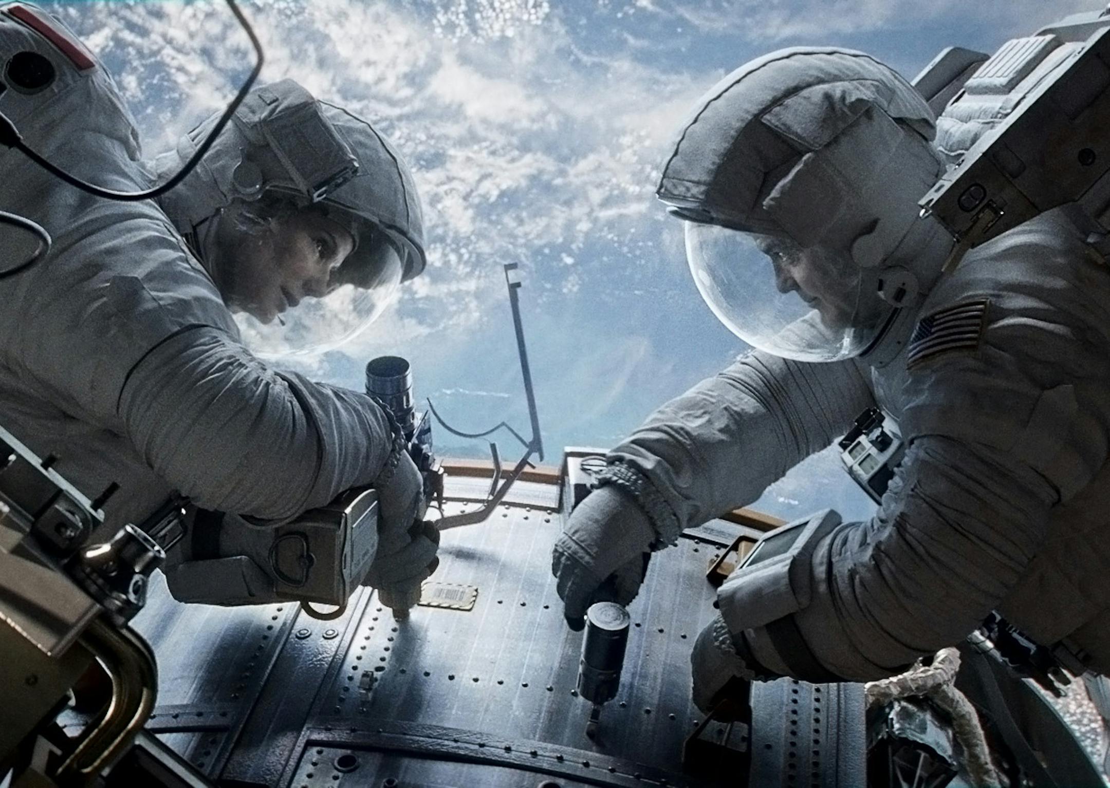 Sandra Bullock and George Clooney in "Gravity."