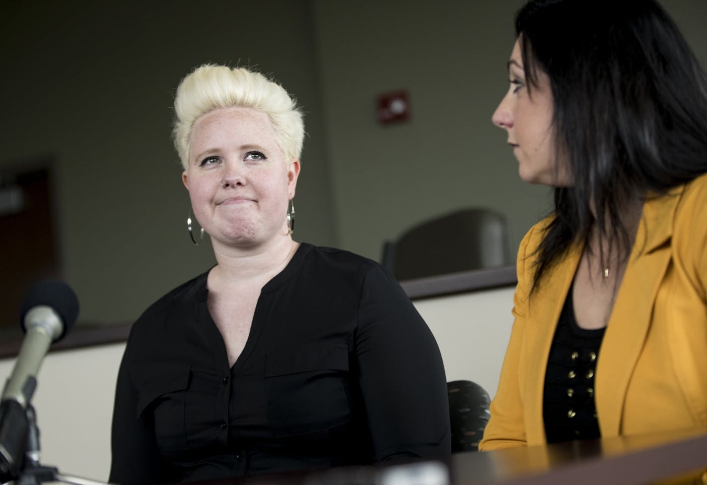 Jess Schlinsky, left, and Lindsay Tornambe spoke Friday about the 30-year sentence for Victor Barnard, who pleaded guilty earlier this month to raping the girls as teenagers when they were entrusted to his care.