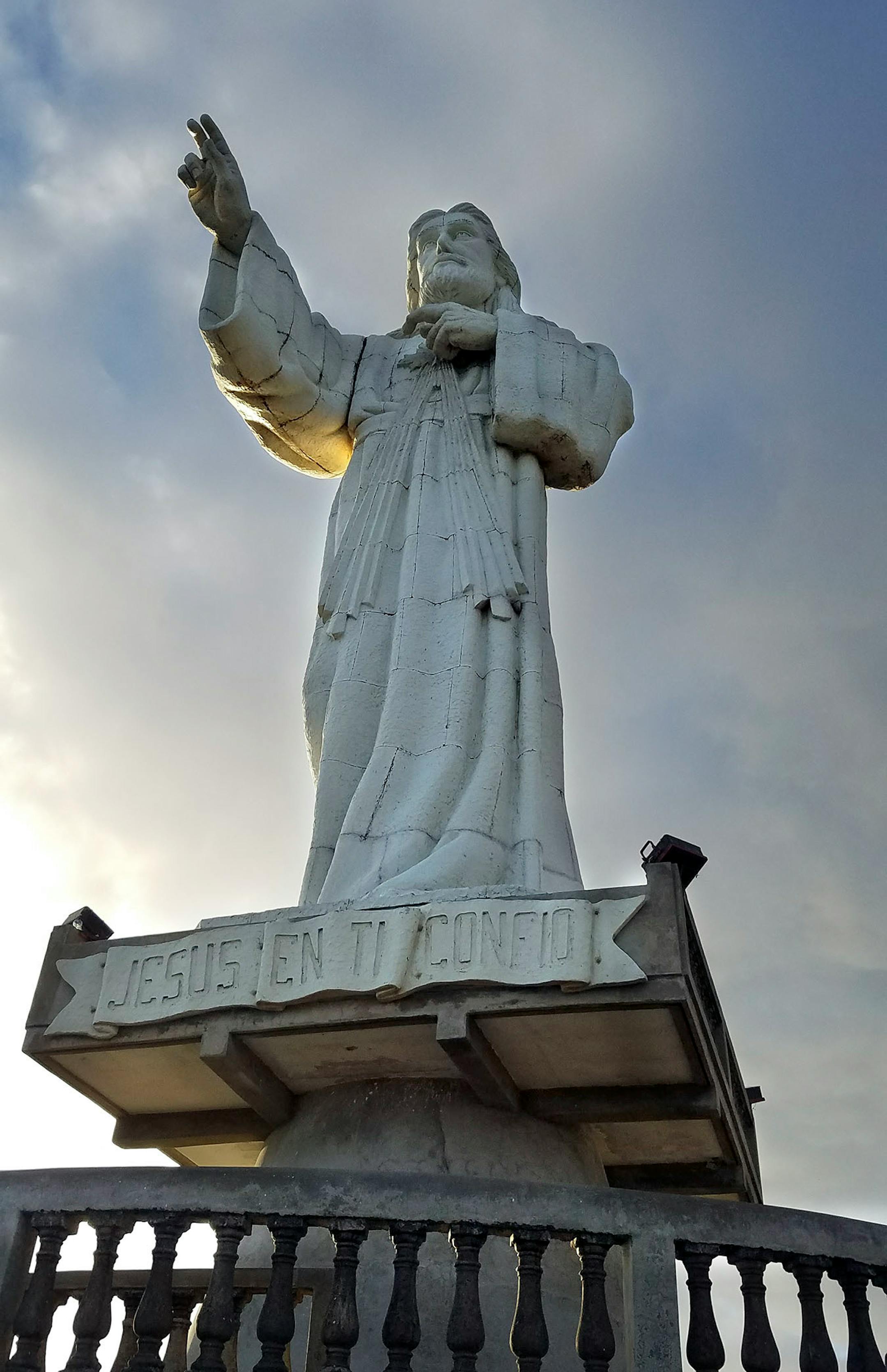 The 75-foot Cristo de la Misericordia (Christ of the Mercy) statue stands high above the city of San Juan del Sur, Nicaragua.