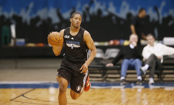 Former Gophers basketball player Rodney Williams participated in the Wolves predraft camp at Target Center on May 29.