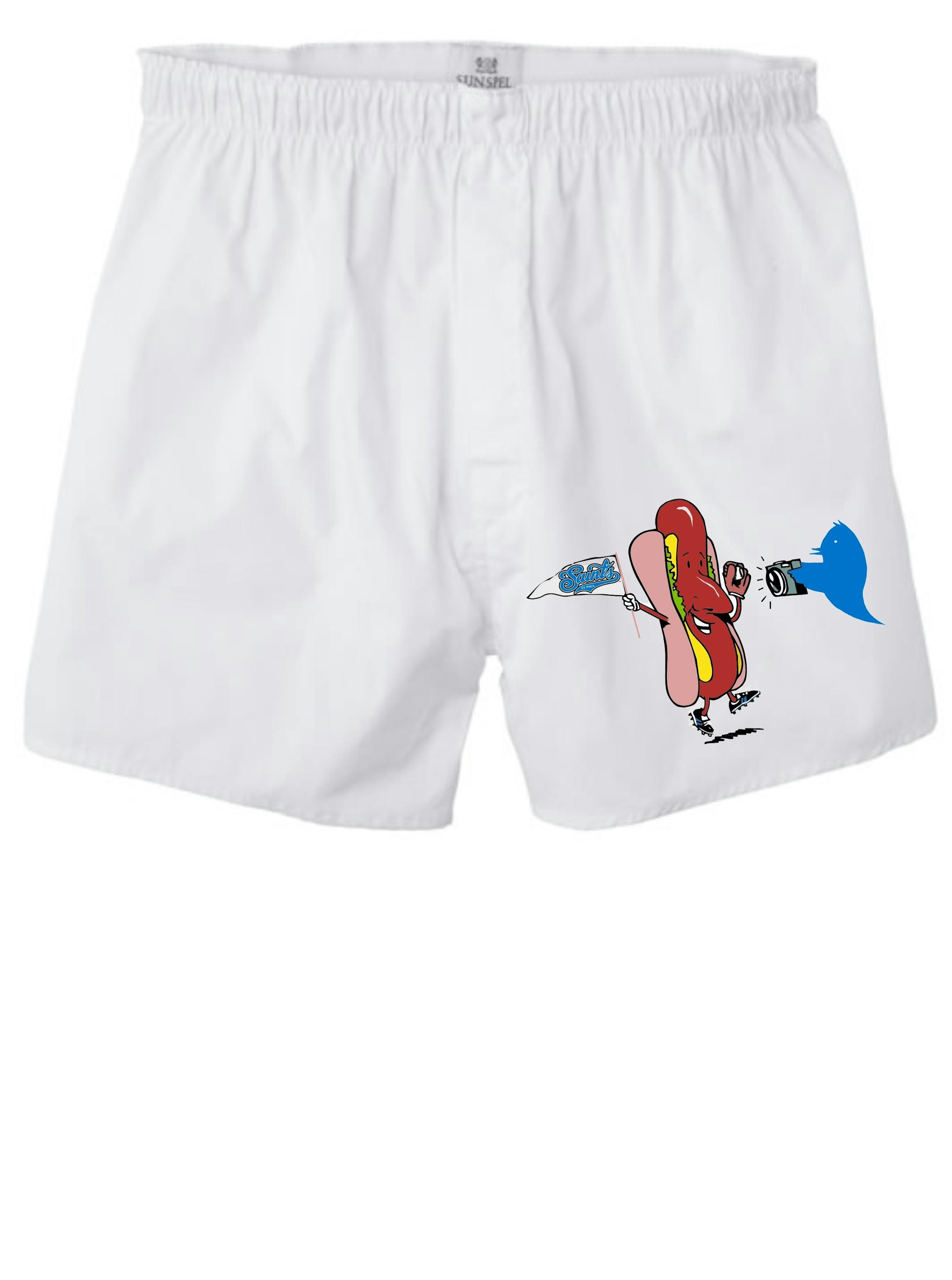 The St. Paul Saints are marking National Hot Dog Day with boxers that roast Anthony Weiner.