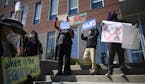 Protesters demonstrated outside the Minneapolis Public School headquarter in North Minneapolis Friday against the CDD plan. ]
aaron.lavinsky@startribu