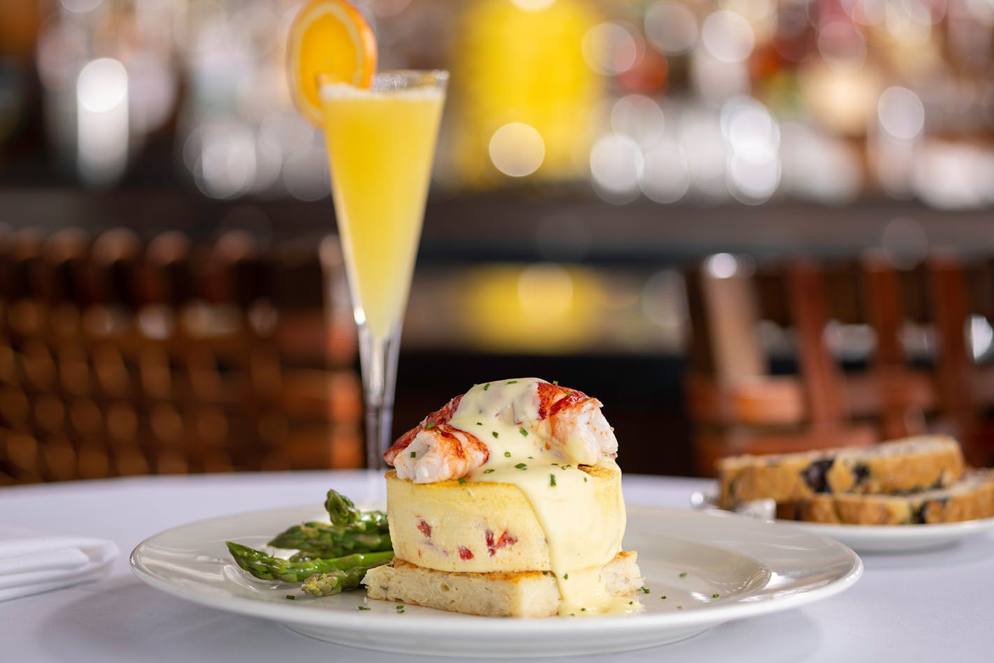 Lobster Frittata with butter-poached lobster tails at the Capital Grille. Provided