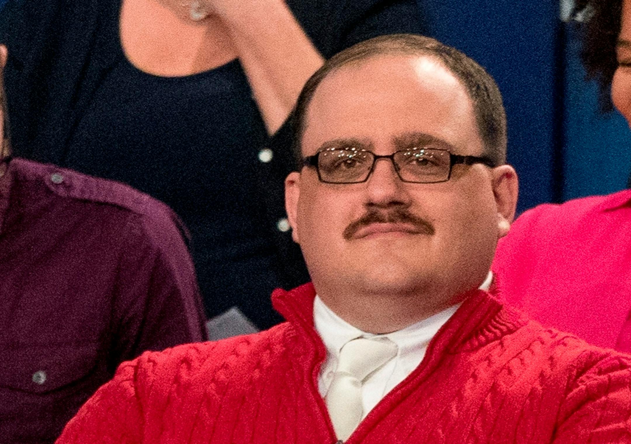 Ken Bone listens during the presidential debate.