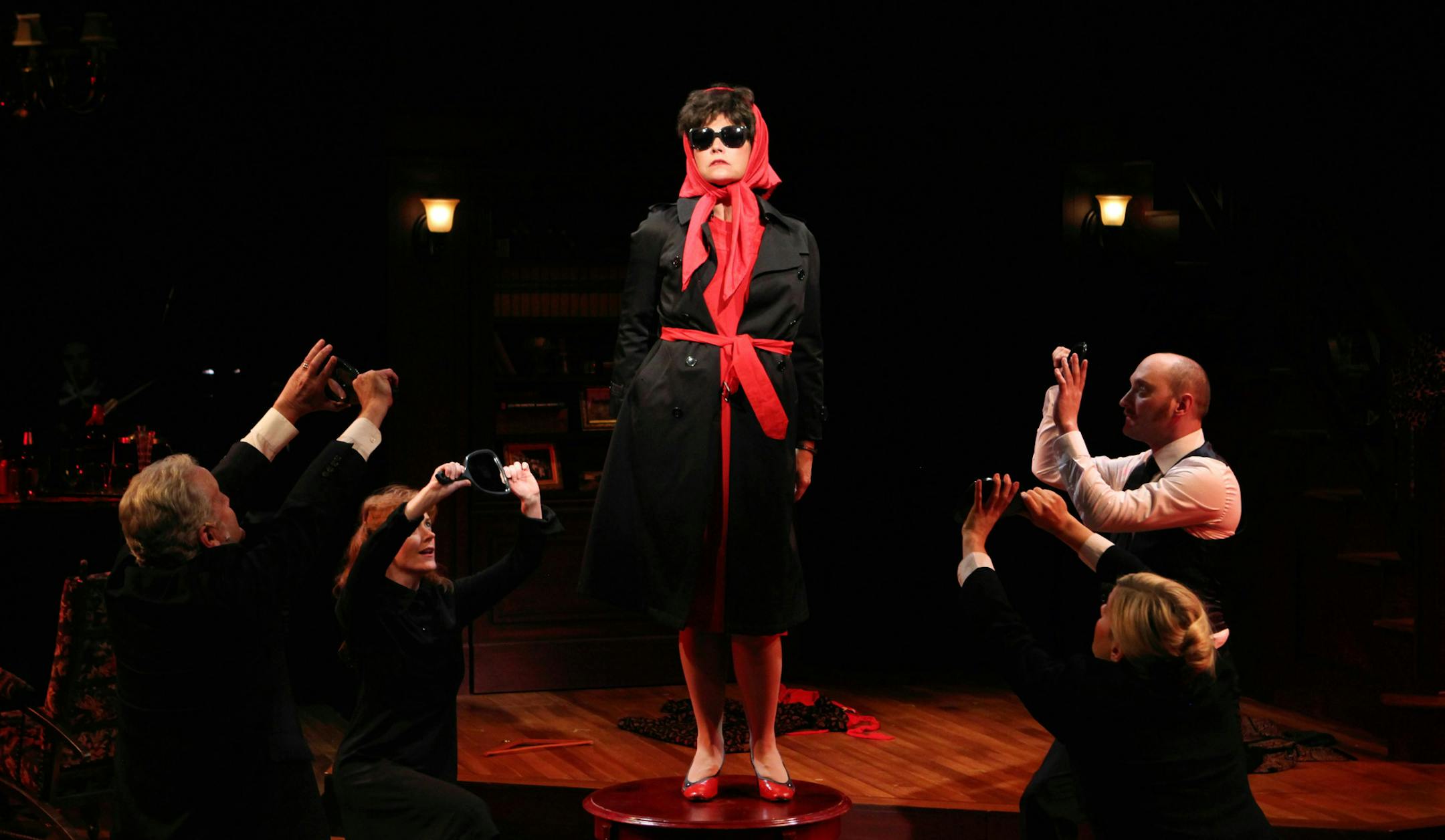 Jennifer Maren (center) with Gary Briggle, Sandra Struthers, Adam Qualls and Ruthie Baker in "Glensheen."