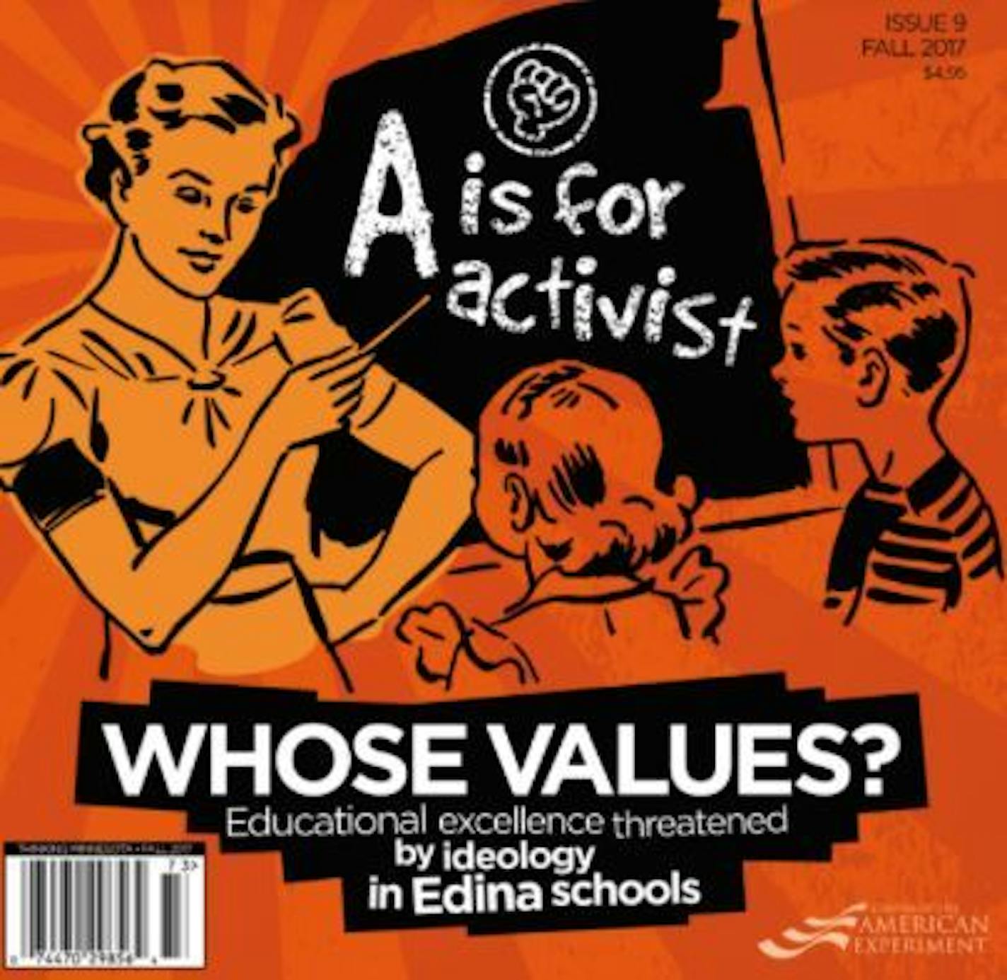 The cover of Thinking Minnesota showcases the article alleging political "indoctrination" in the Edina School District. It was sent to all households in Edina.