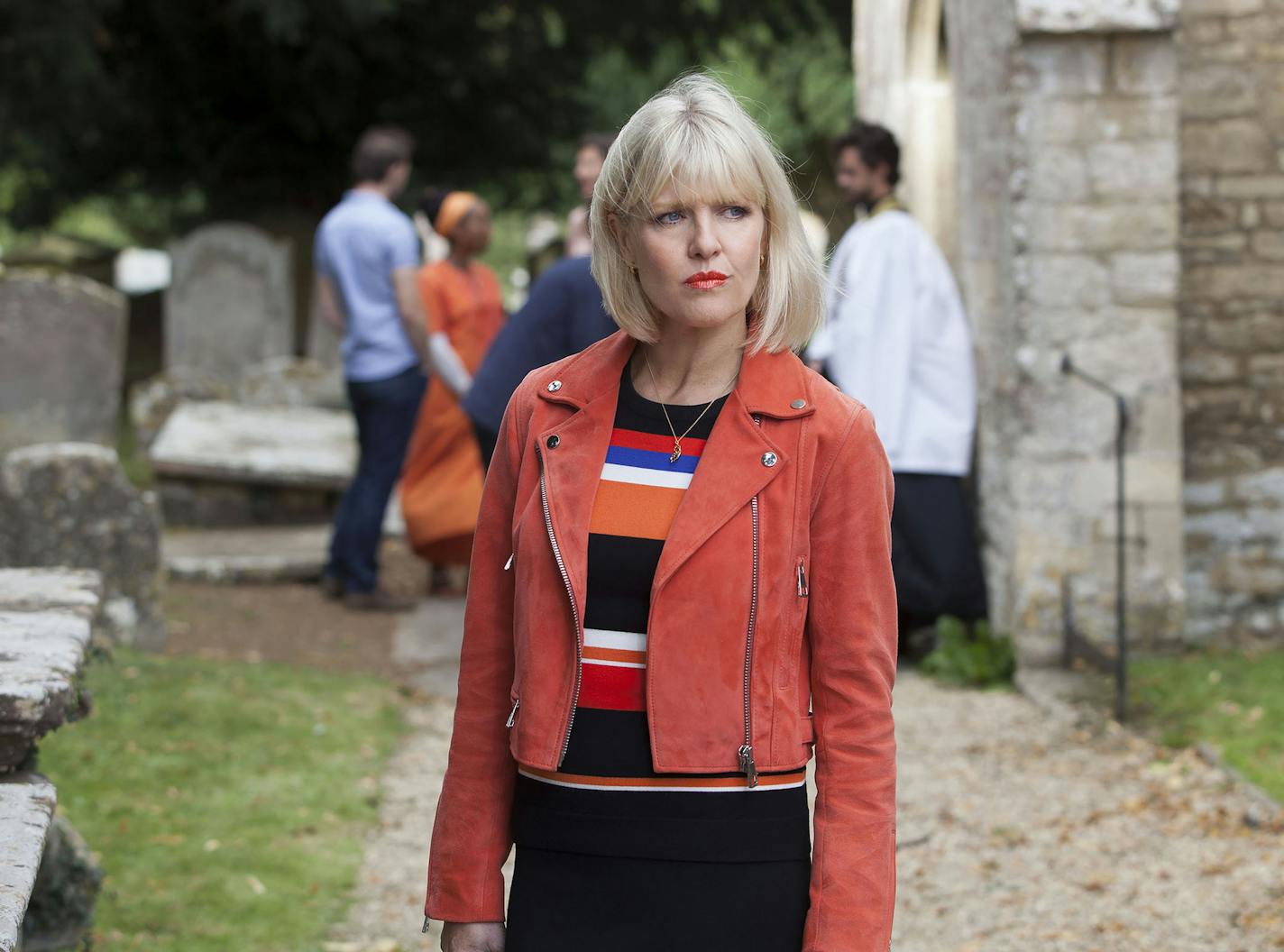 Ashley Jensen in "Agatha Raisin and the Curious Curate."
credit: Acorn TV