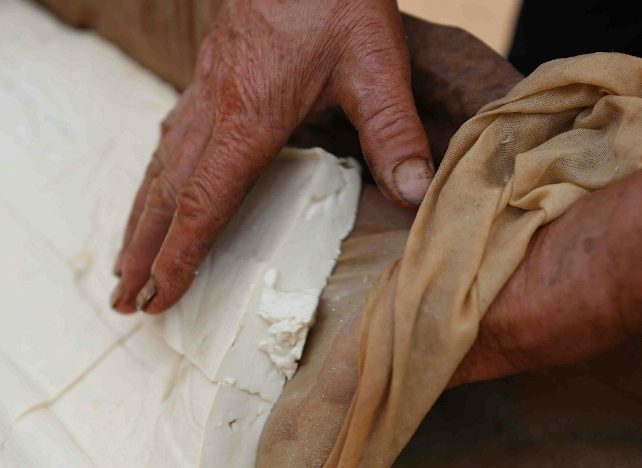 Photo by Mirra Fine, the Perennial Plate Freshly made tofu in China