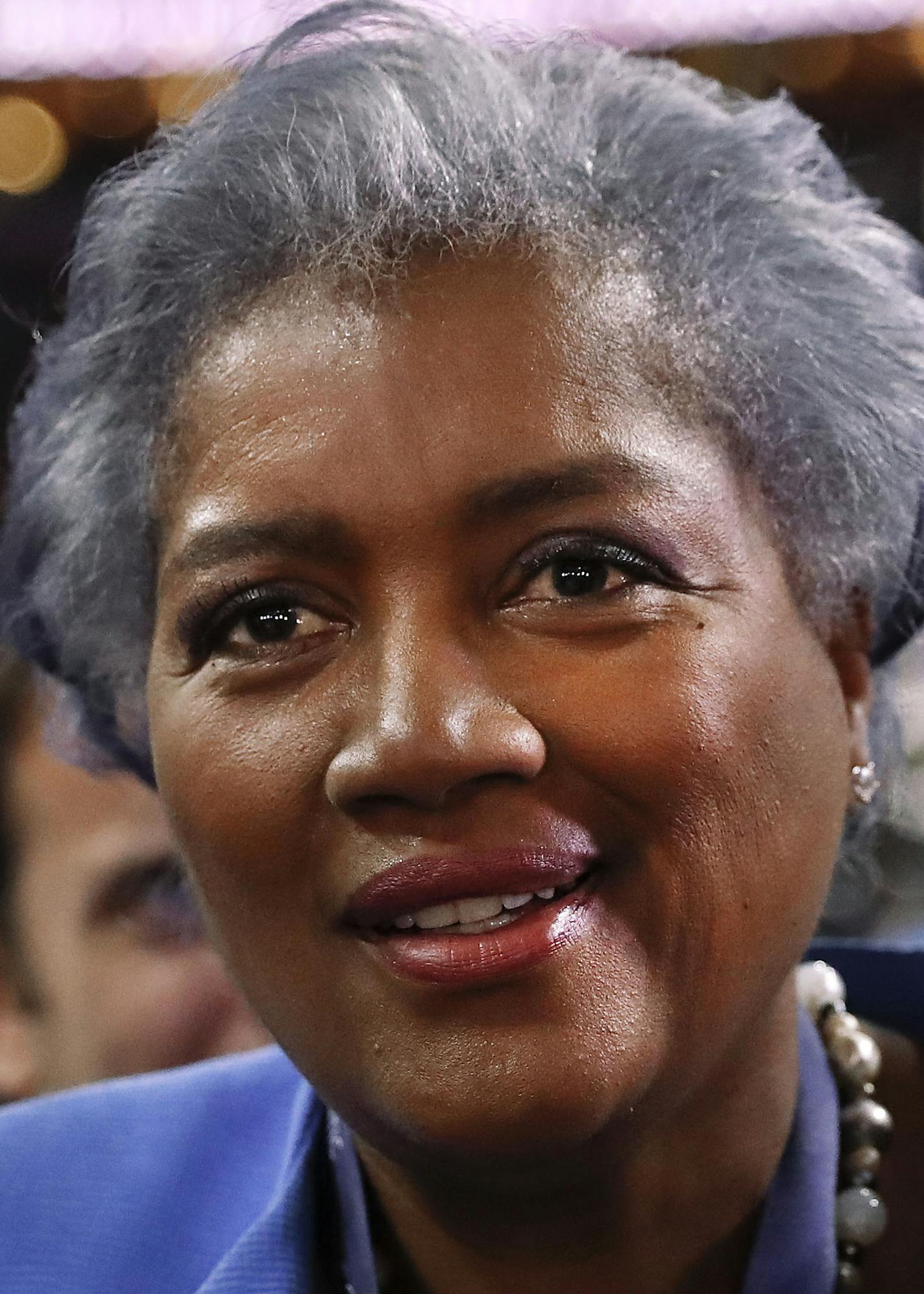 Donna Brazile, vice chair of the Democratic National Committee and serving as interim chair until November, speaks on the floor of the Democratic National Convention in Philadelphia, Monday, July 25, 2016. (AP Photo/Paul Sancya) ORG XMIT: PAPS10