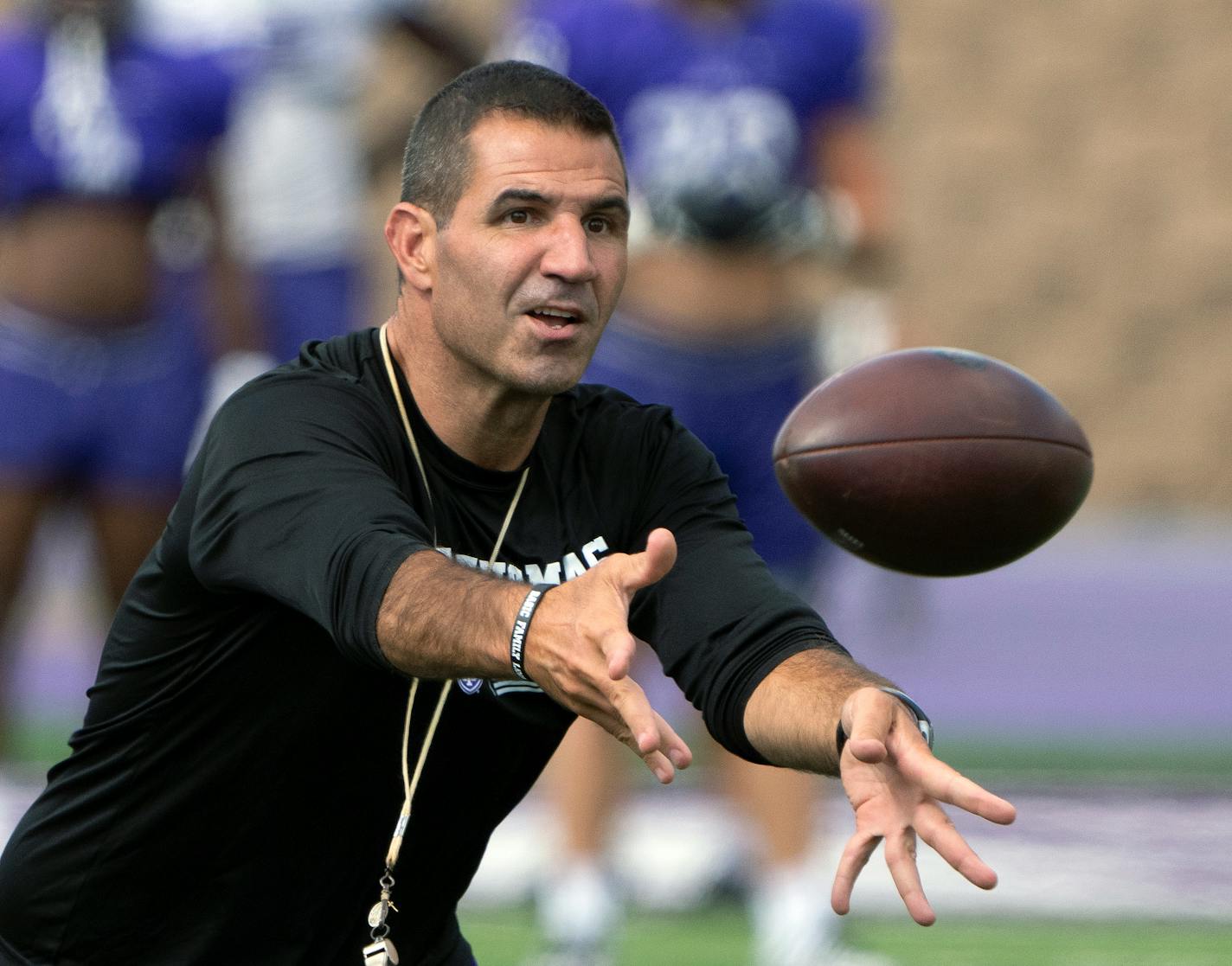 St. Thomas Coach Glenn Caruso during practice