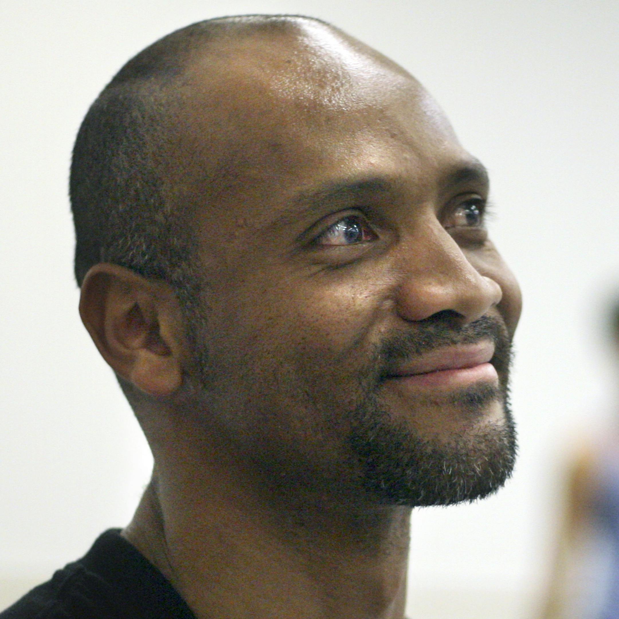 Brazilian dancer-choreographer Marciano Silva dos Santos, founder of Contempo Physical Dance, smiles after a rehearsal of "Motiro," the company's inaugural production. January 28, 2012 at the Barbara Barker Dance Center, University of Minnesota