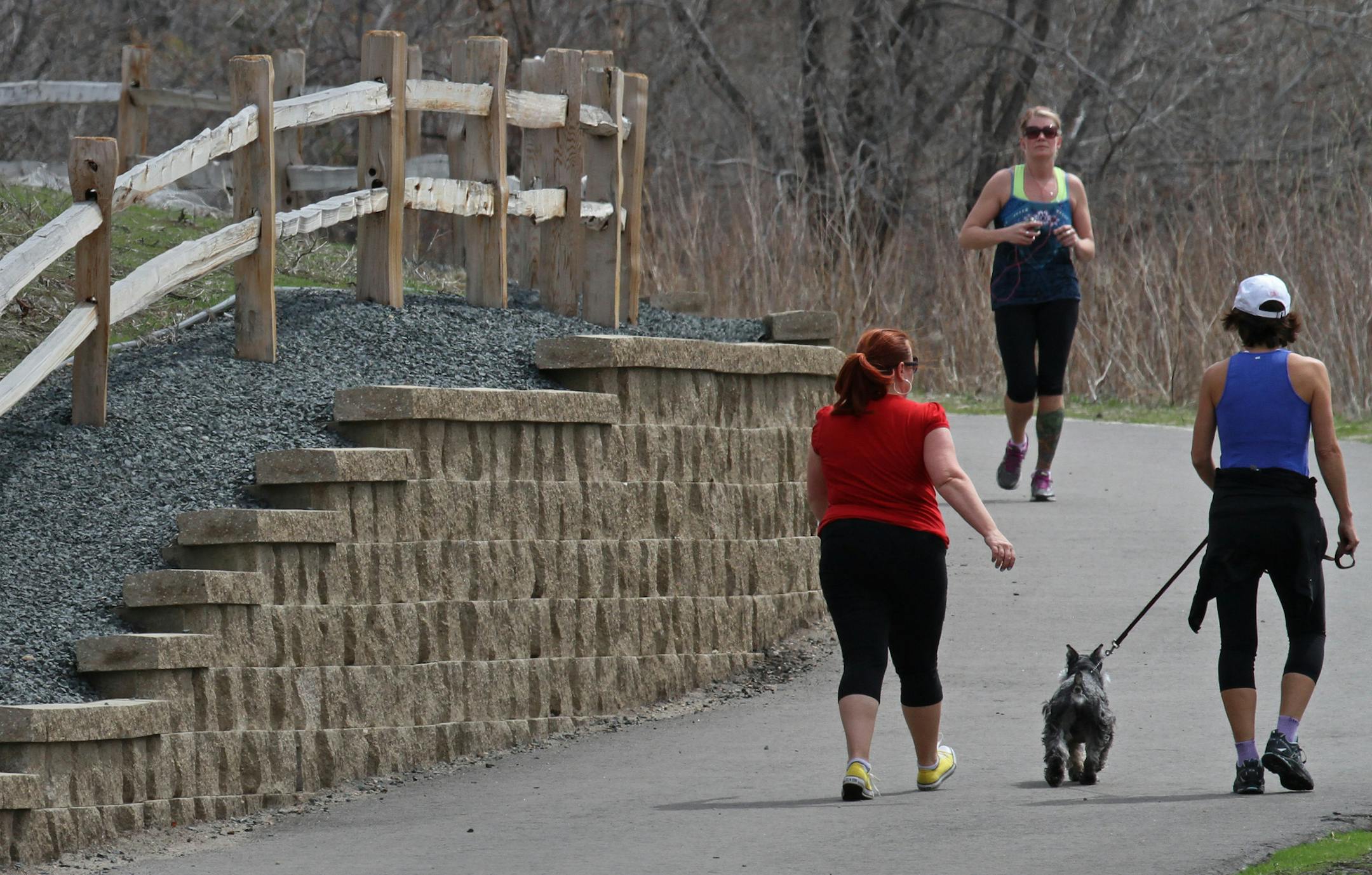 Walkers traveled the 1.9 mile trail around Normandale Lake in Bloomington.