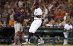 The Tigers' Niko Goodrum scored on a single by Victor Reyes during a four-run rally in the eighth inning of Detroit's 5-2 victory over the Twins on We