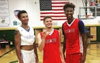 Payton Willis (left) and Eric Curry (right) played AAU basketball for the Arkansas Wings, along with Tyrik Dixon (middle) who went on to play for Midd