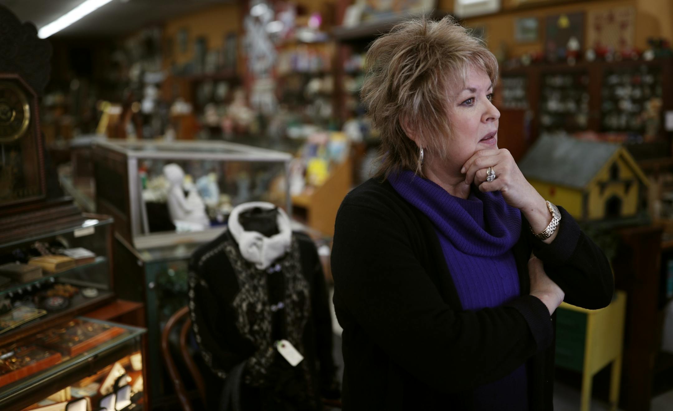 Nona Boyes, owner of Keepers Antique Shop, talked about President Trump�s executive order on immigration Wednesday Feb 1, 2017 in Faribault, MN.