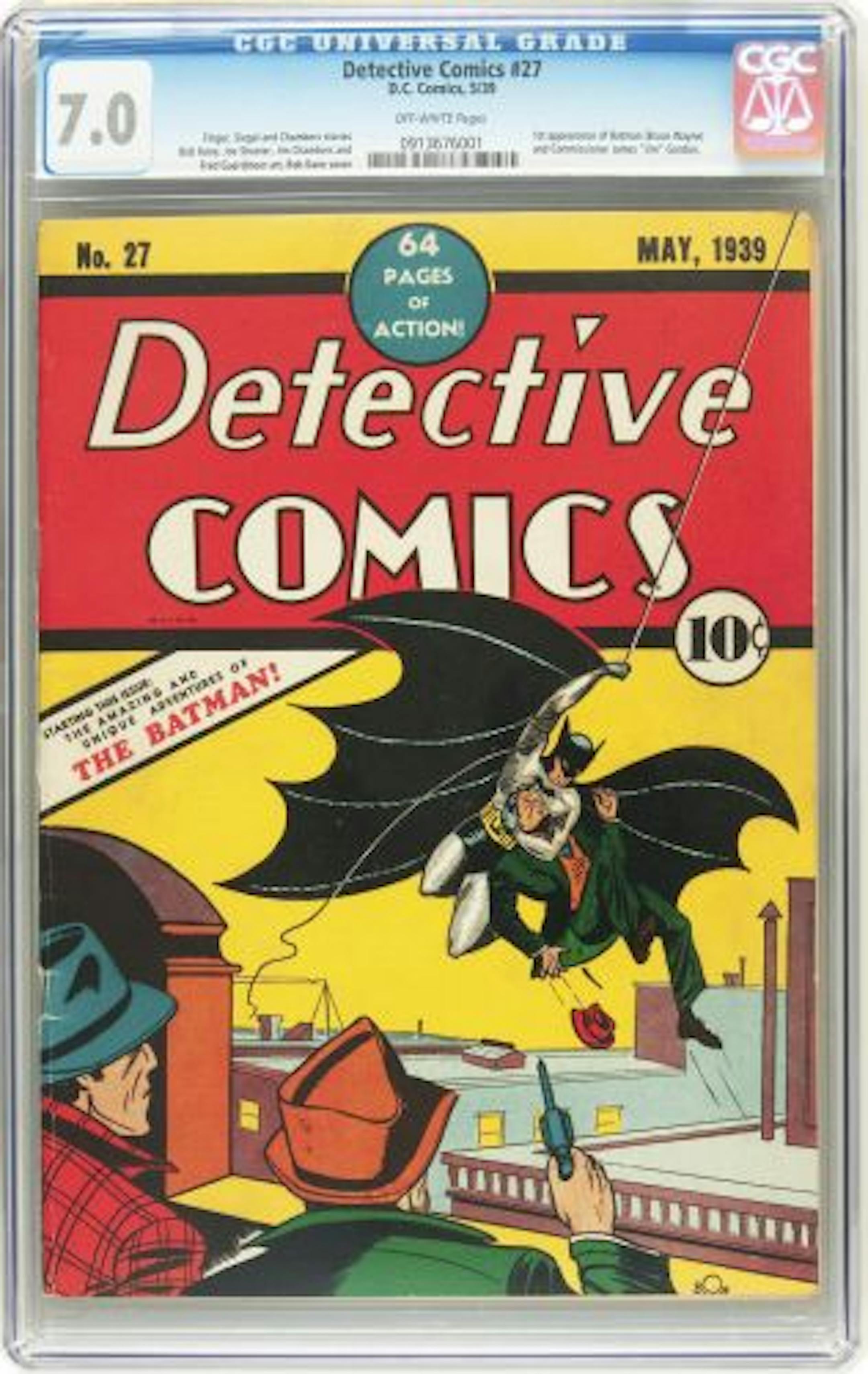 "Detective Comics No. 27" is expected to sell for $400,000.