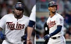 Miguel Sano, left, and Byron Buxton were the future of Twins baseball just a few seasons ago, but have ongoing struggles
