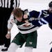 Marcus Foligno of the Wild fought Winnipeg’s Adam Lowry on Tuesday before the altercation ended with Foligno kneeing Lowry.