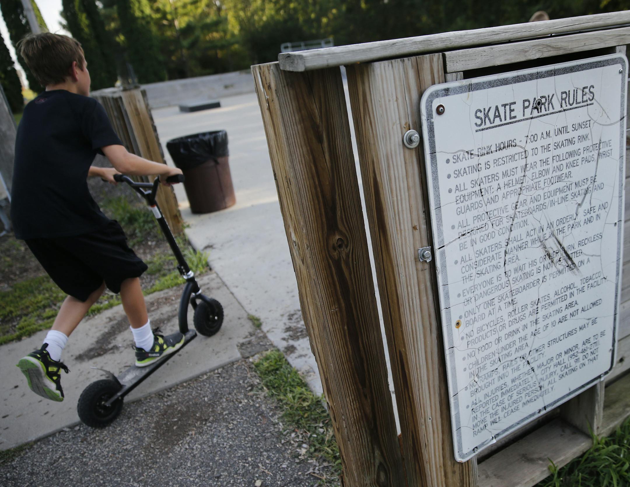 “You are wrecking our fun,” said Griffin Mohr,10, at the thought of the skatepark closing. The City Council has been discussing the park’s fate.