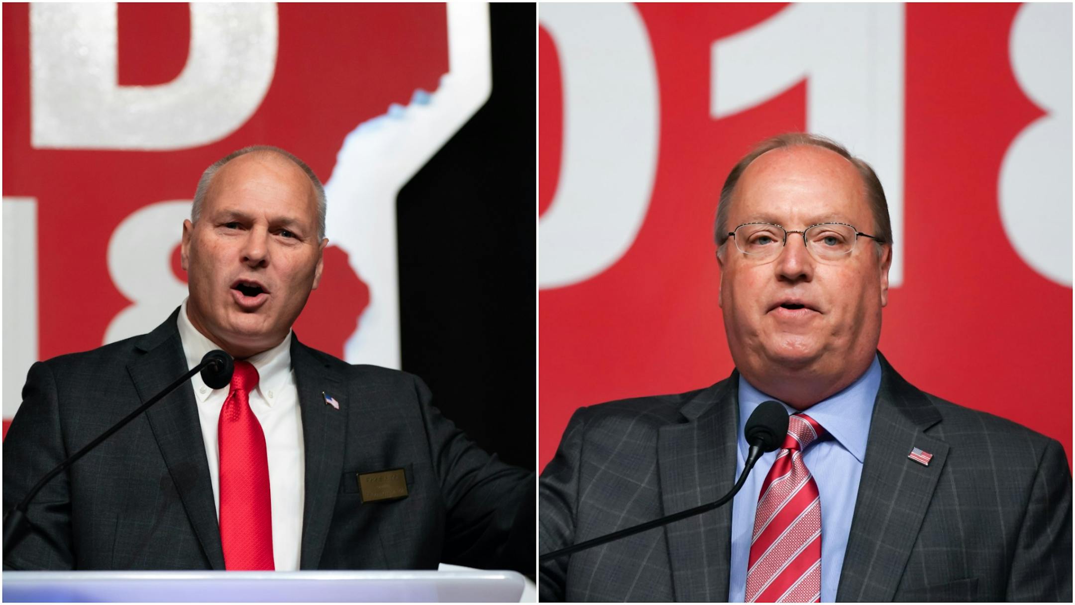 U.S. Republican Reps. Pete Stauber, left, and Jim Hagedorn