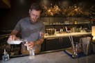 Marvel Bar bar manager Peder Schweigert made drinks from the new alcohol-free menu.