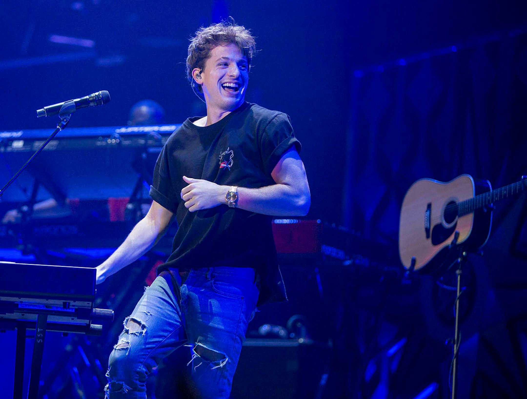 Charlie Puth performs at Jingle Ball.