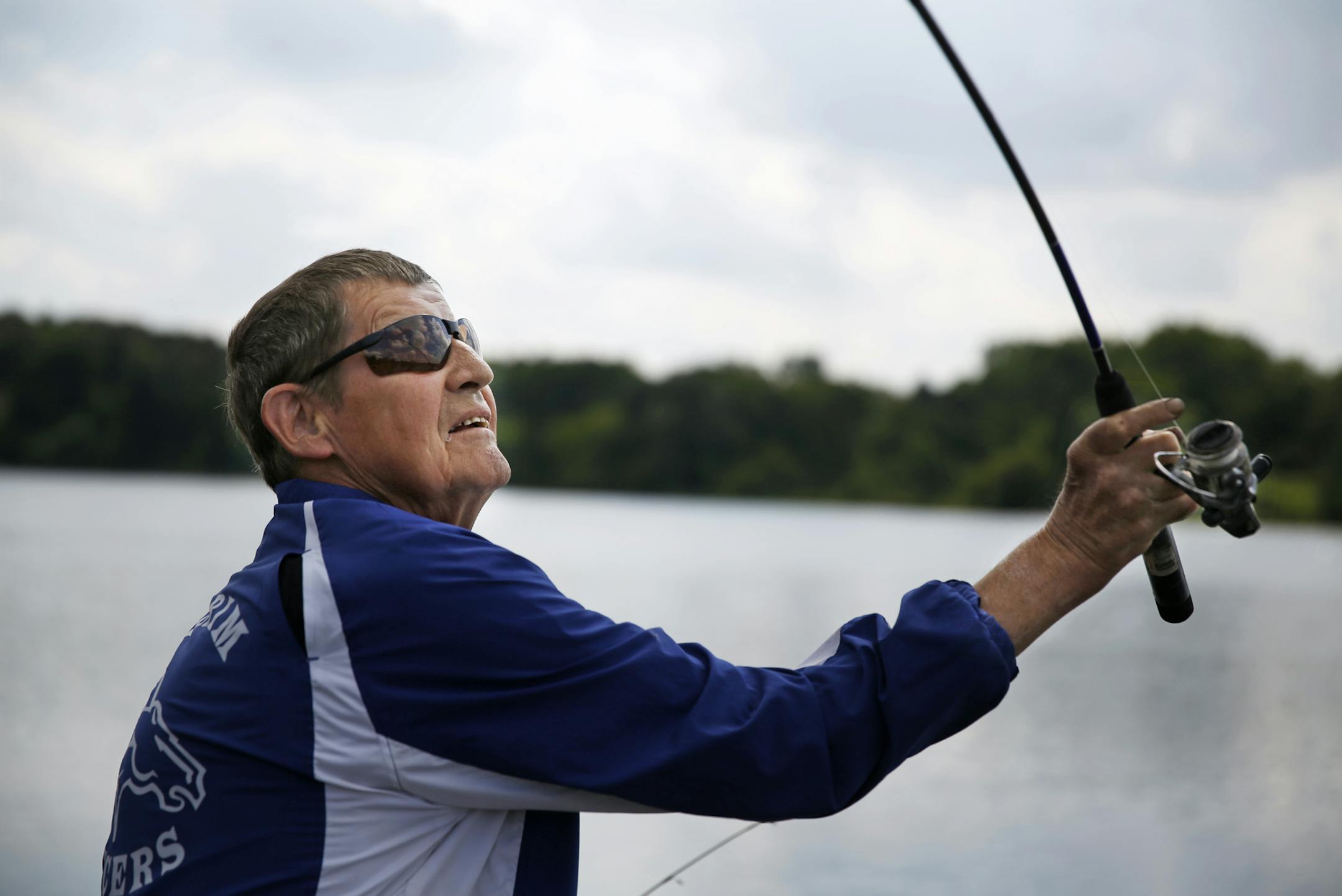 From the pier at Wirth Lake in Minneapolis, Curt Pantze, 63, hooked a bounty of bluegills.
